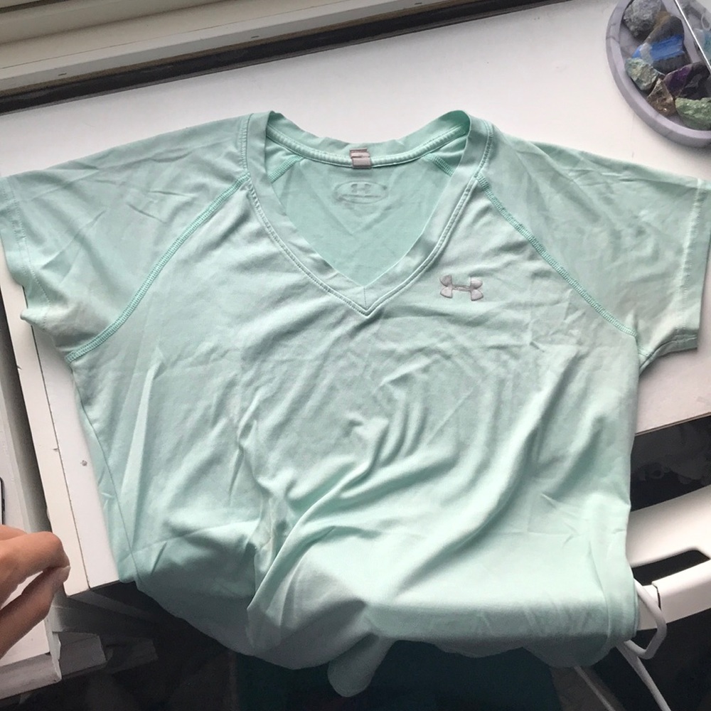 Teal Under Armour workout top